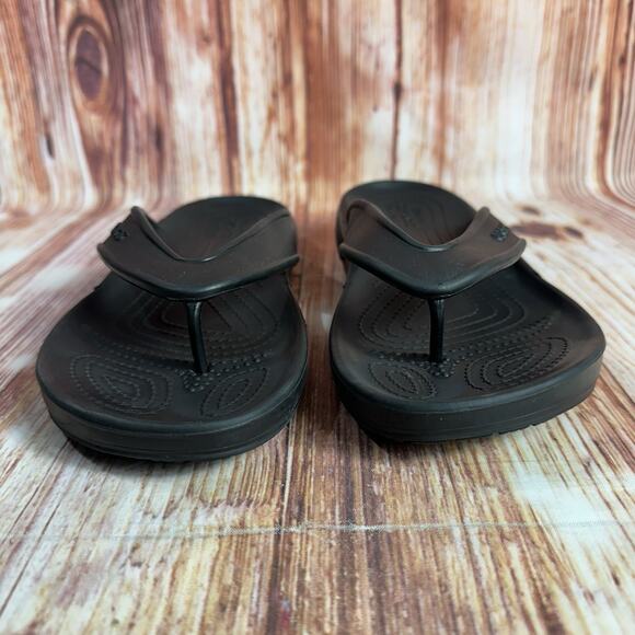 Crocs CLASSIC II Womens Size 9 Black Flip Flop Thong Sandals Shoes Mens Sz 7 - Picture 2 of 9